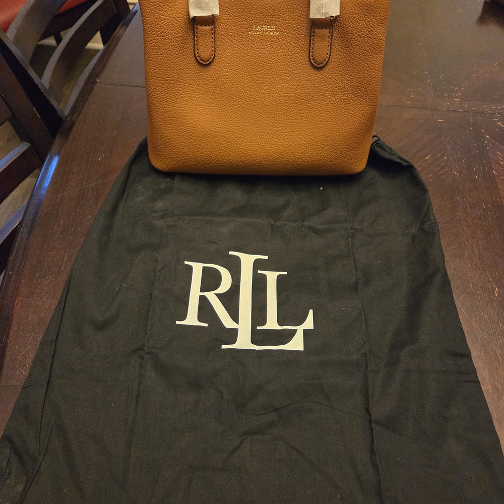 Ralph Lauren Amber Pebbled Leather Tote